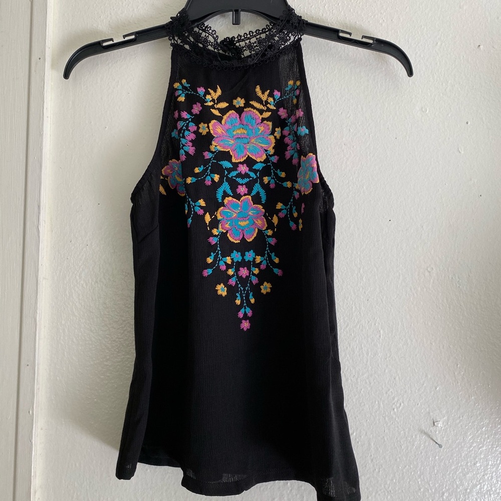 PRICE DROP! Black Floral Top